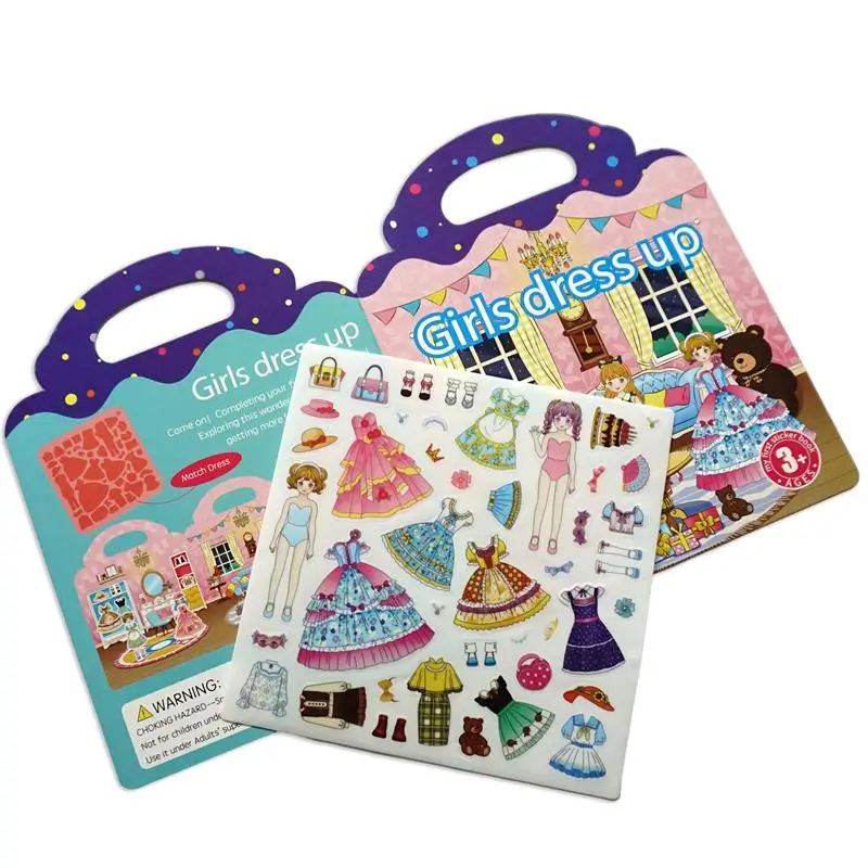 Girls Dress Up Silicone Sticker Book