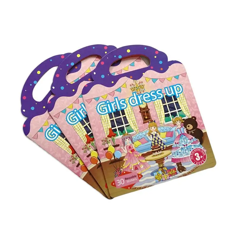 Custom Girls Dress Up Theme Silicone Sticker Books