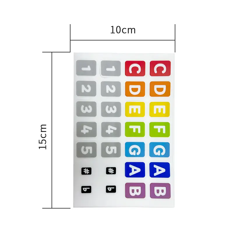Size of Silicone letter stickers