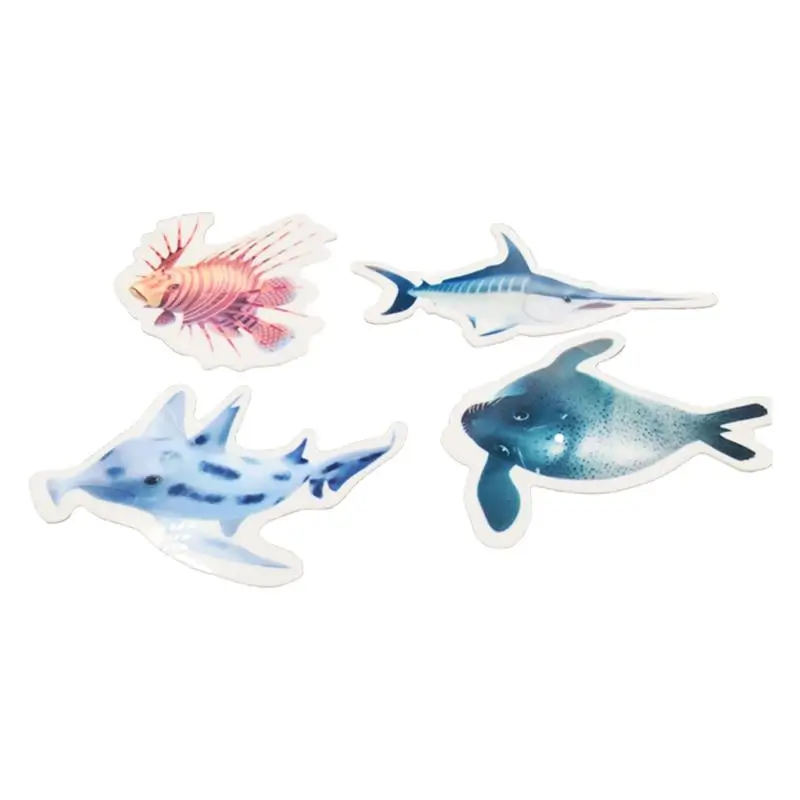 Marine life die-cut silicone stickers
