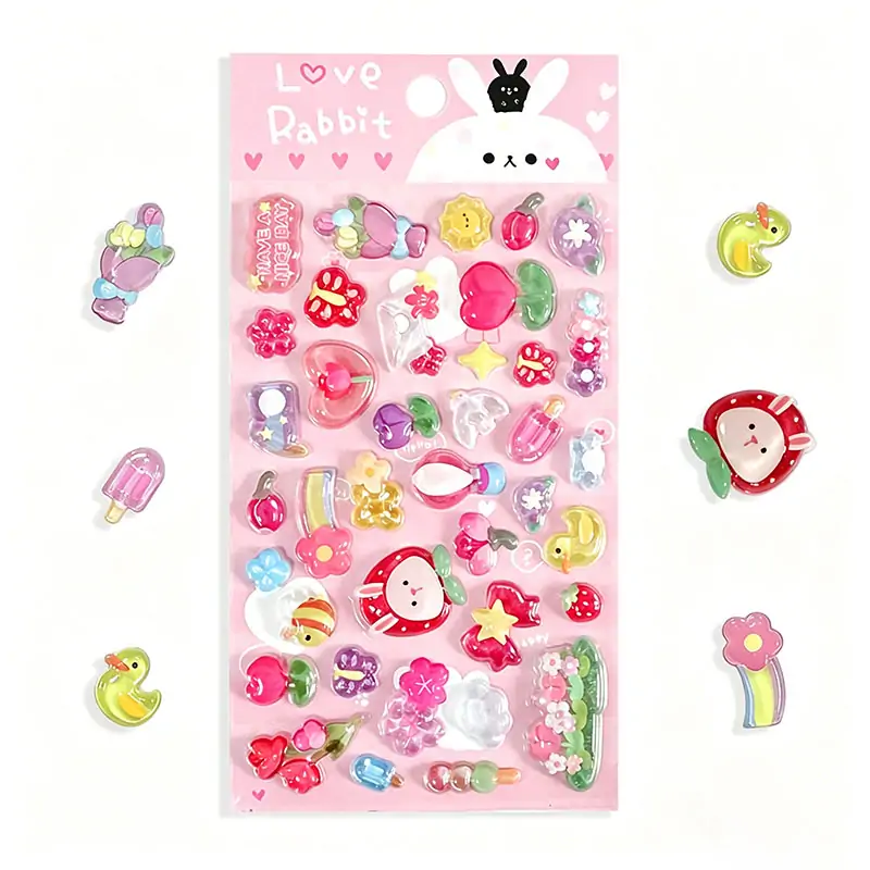 Custom 3D Crystal Puffy Stickers 