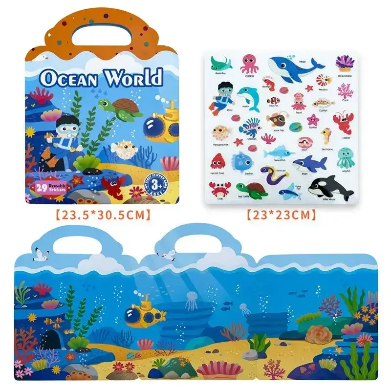 Size of Silicone Ocean Stickers Book