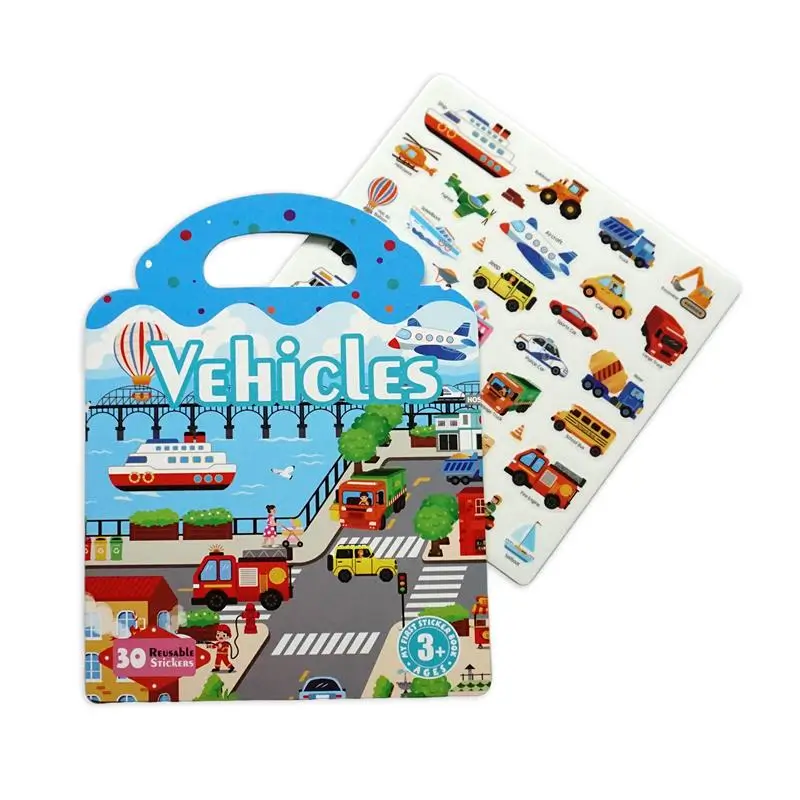 Vehicles Silicone Sticker Book