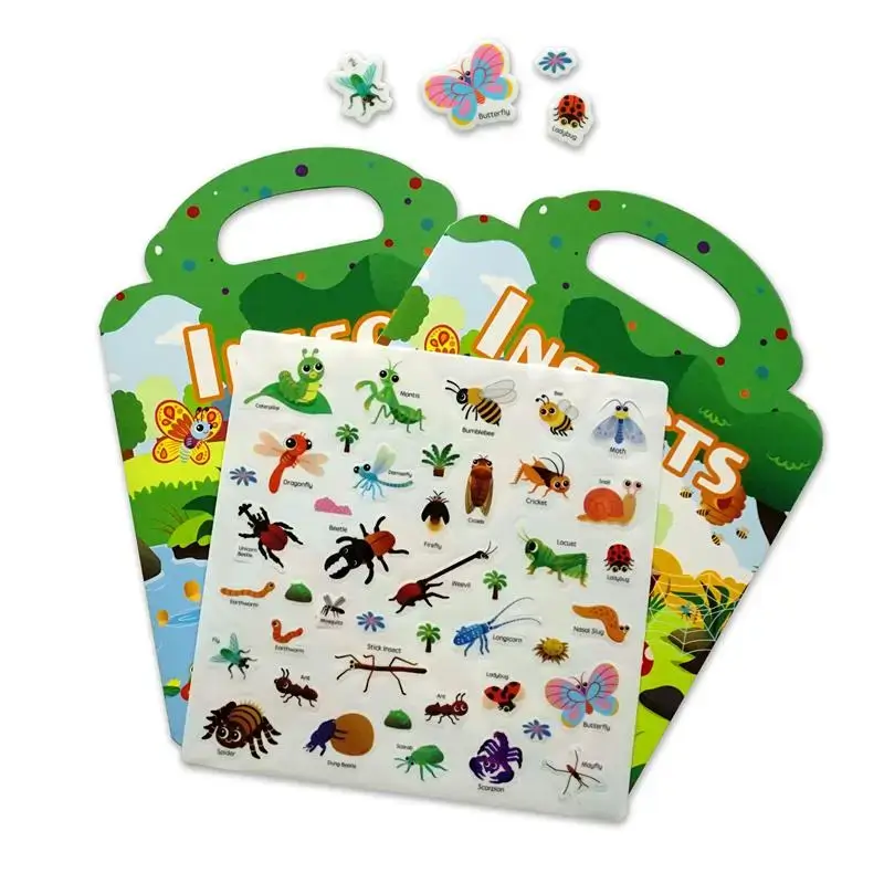 Custom Insects Silicone Stickers Book