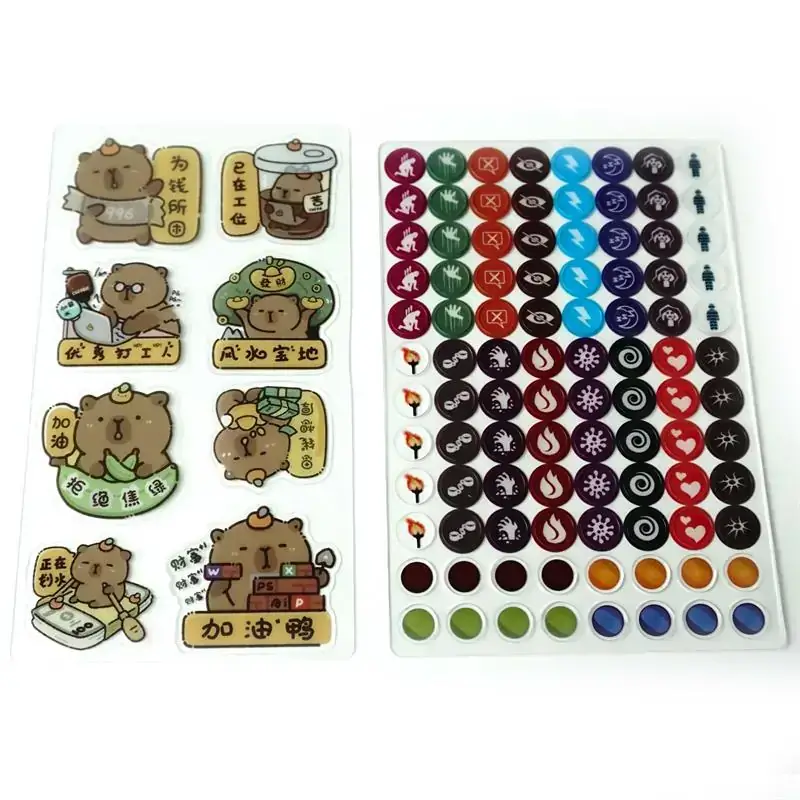 Custom TPE or PU Gel Transparent Stickers Set