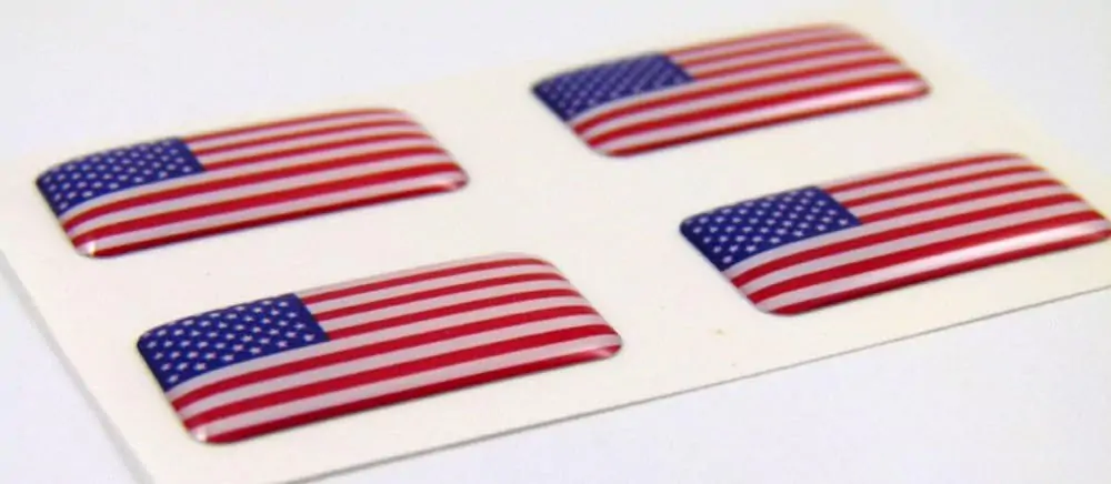 Flag-Style Domed Epoxy Stickers 