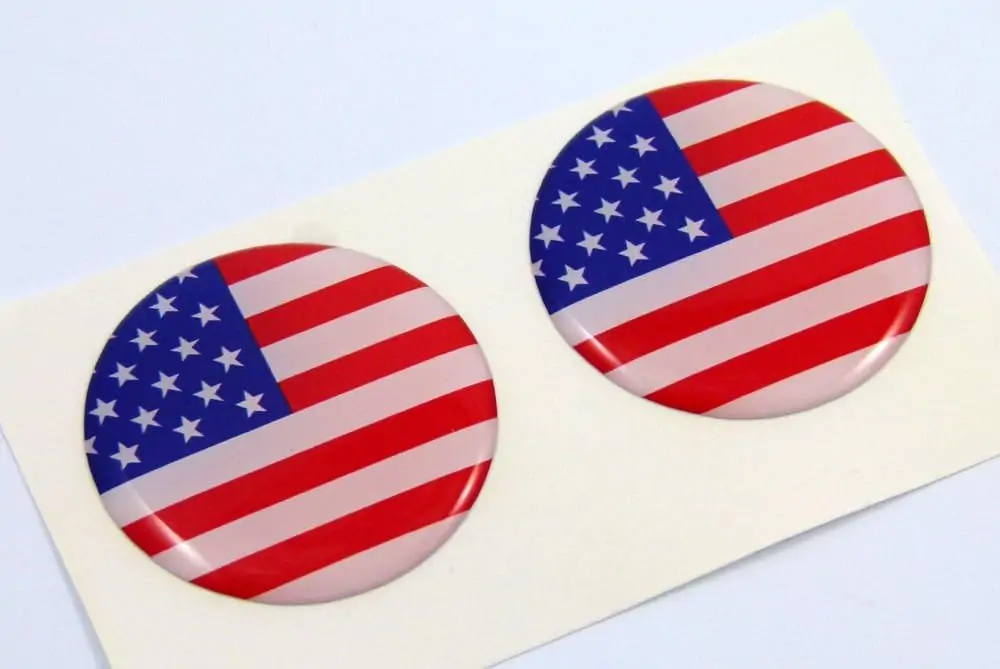 Bulk Custom Flag-Style Epoxy Stickers