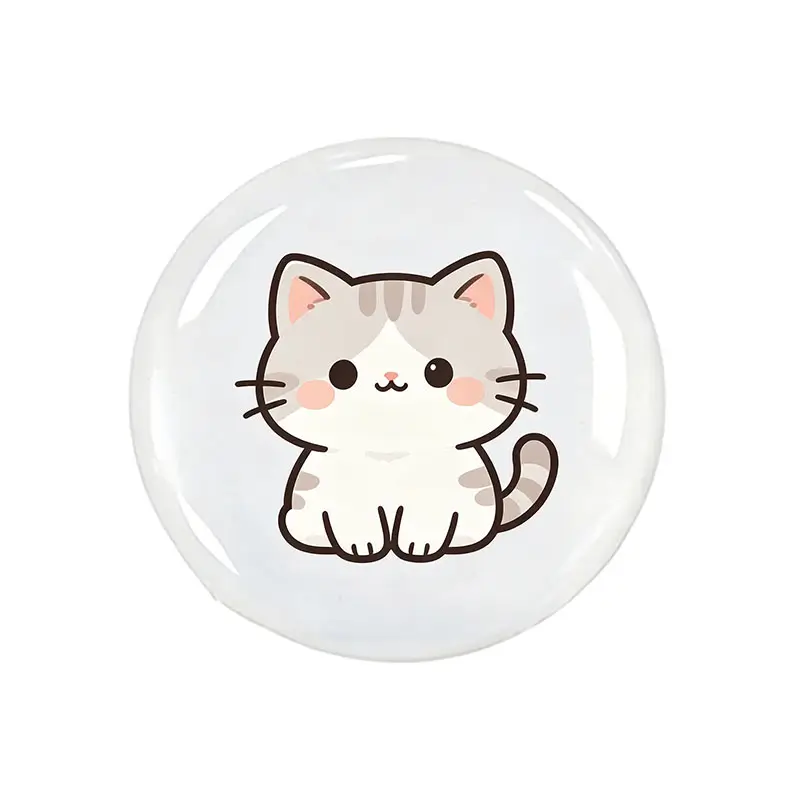 Cartoon-cat-domed-sticker