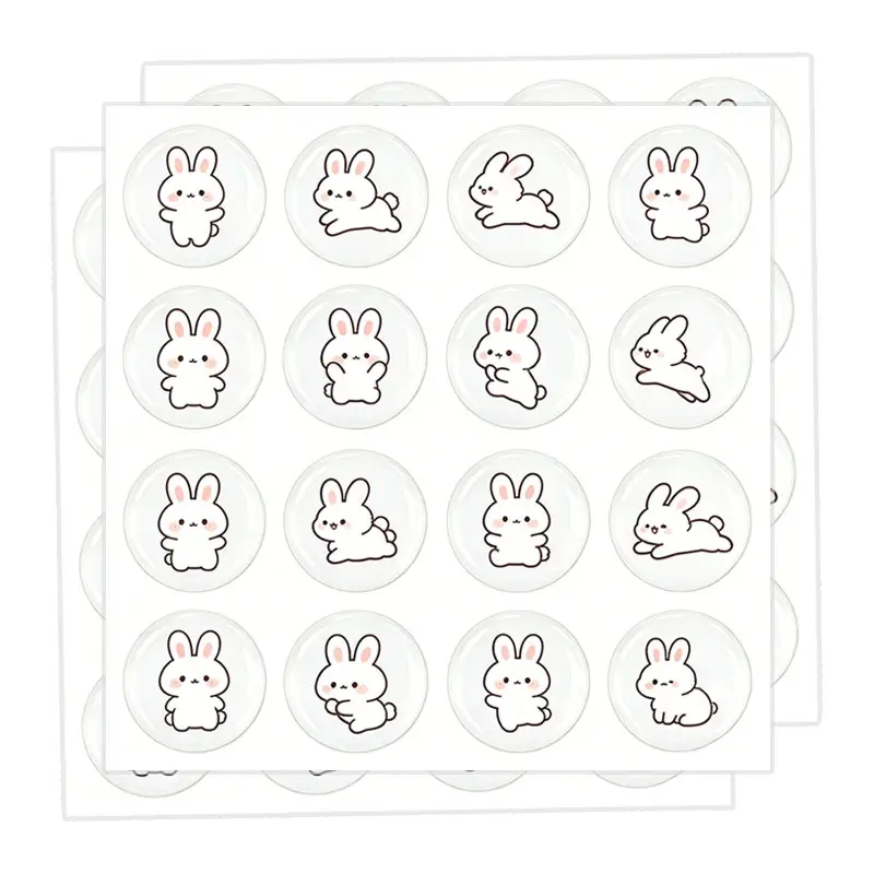 Cartoon-rabbit-domed-stickers