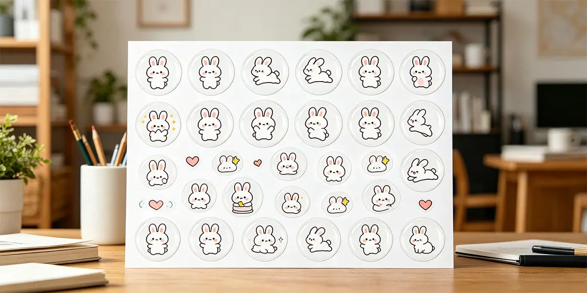 Custom resin domed stickers