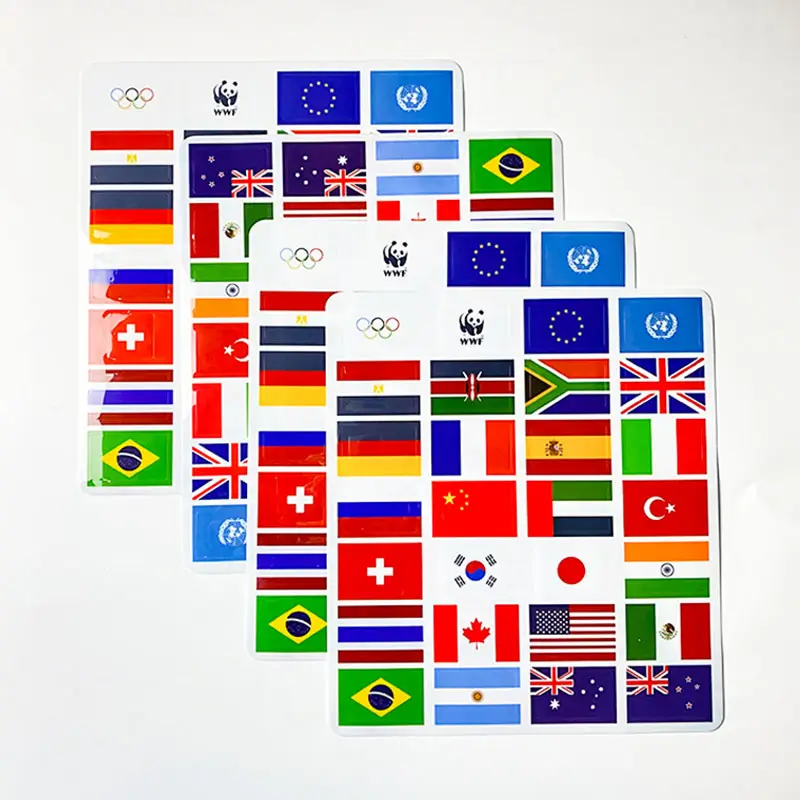 Customized Silicone Stickers With Personalized Flag Themes