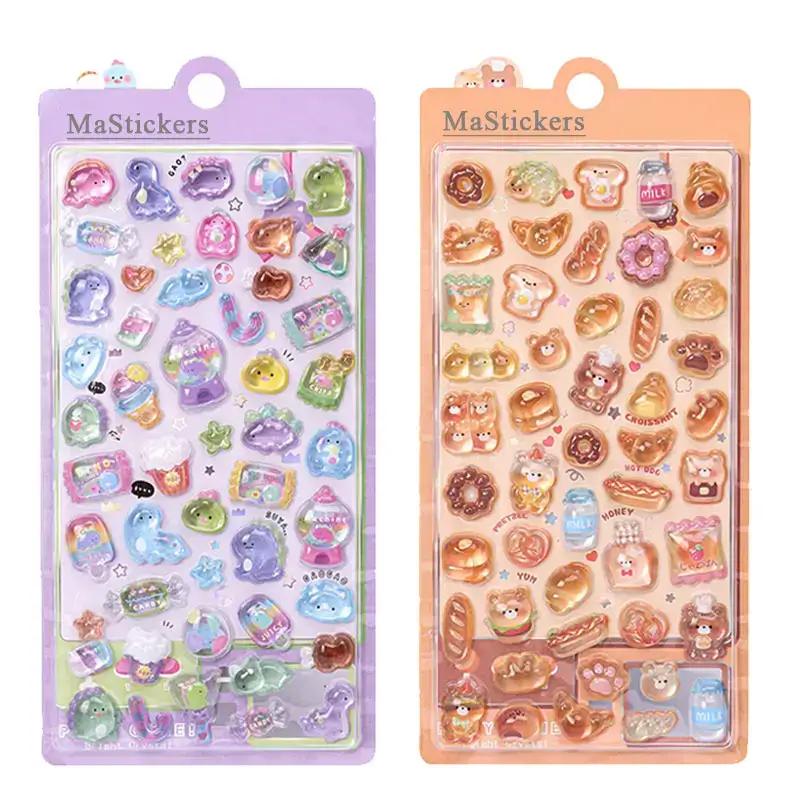 Wholesale Custom 3D Puffy Resin Stickers for DIY Crafts, Stationery, Scrapbooking & Branding