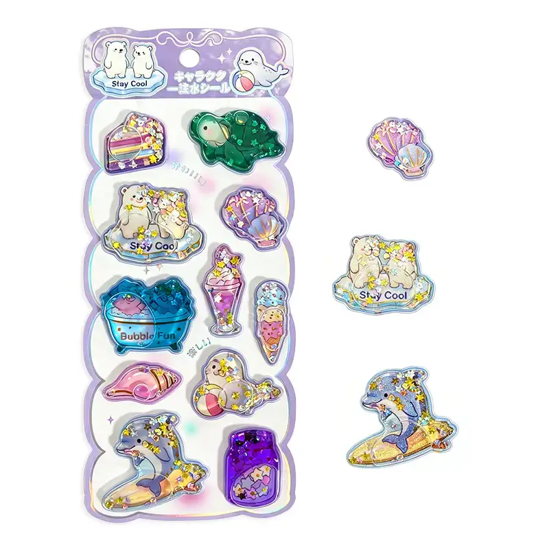 Custom Water & Glitter Filled Shaker Stickers