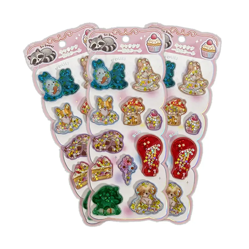 Wholesale Cartoon Glitter Filled Shaker Stickers