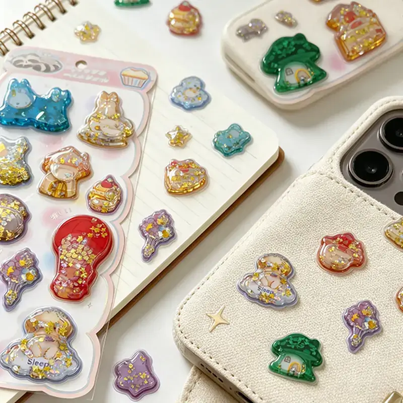 Water & Glitter Filled Shaker Stickers Water & Glitter Filled Shaker Stickers