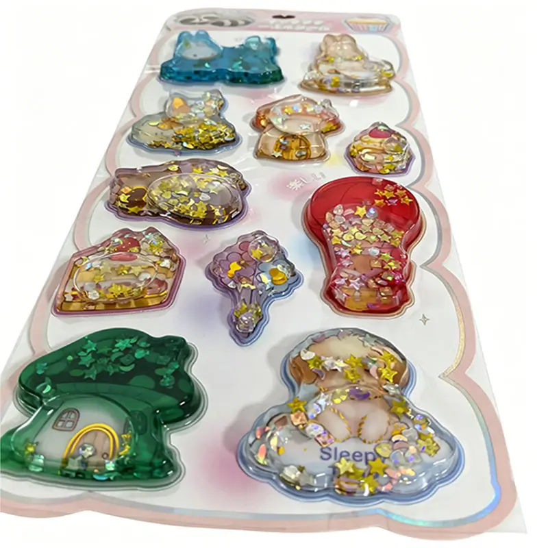 Cartoon Glitter Filled Shaker Stickers Cartoon Glitter Filled Shaker Stickers