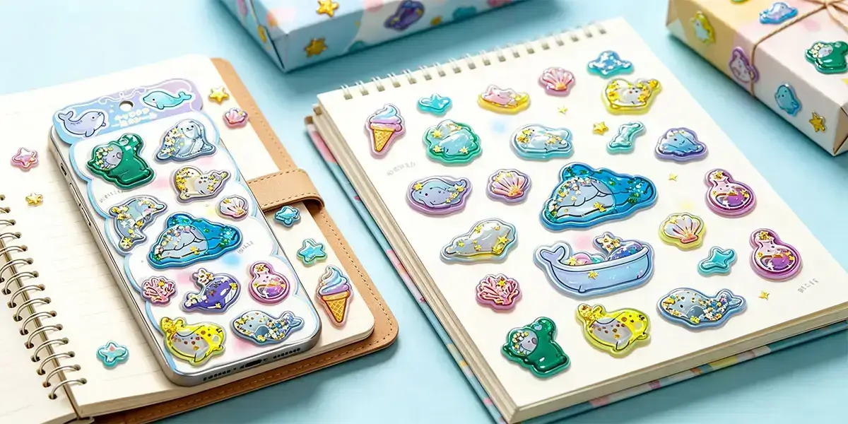 Personalized Glitter Filled Shaker Stickers