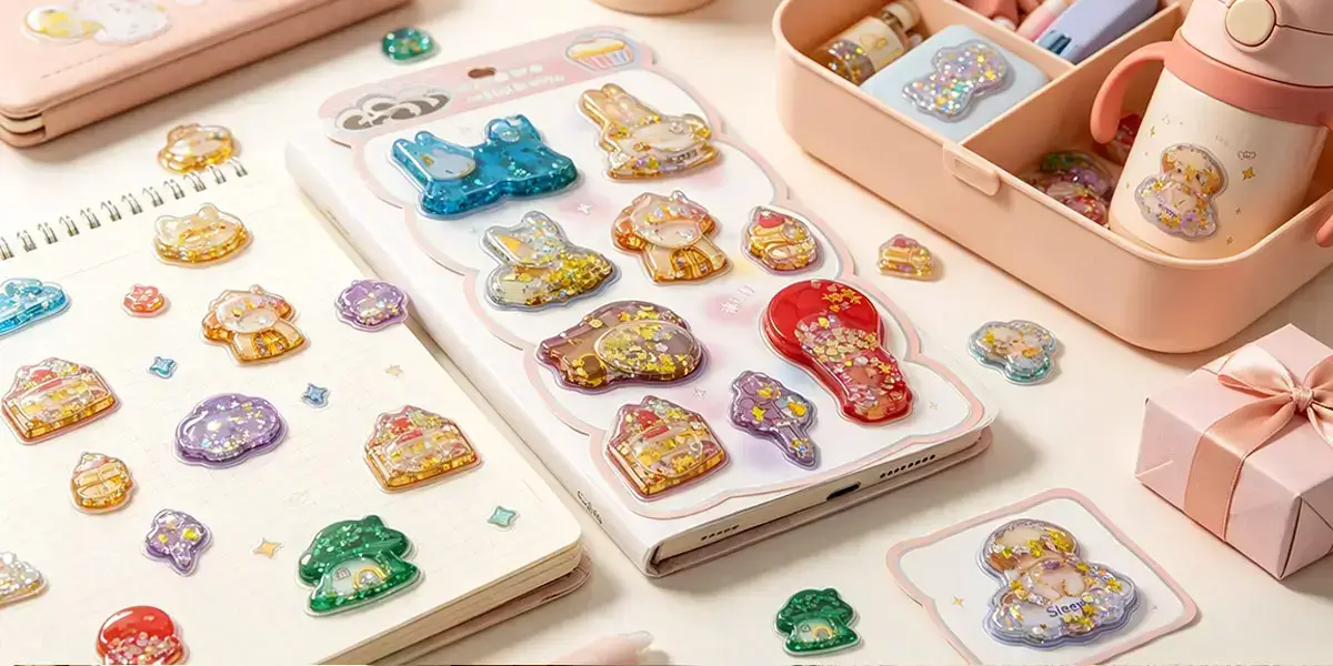 Water Glitter Filled Shaker Stickers Applications Water Glitter Filled Shaker Stickers Applications