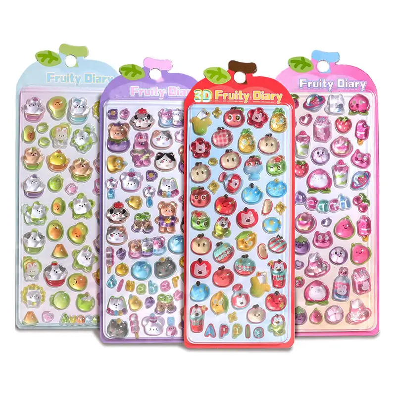 Bulk Custom 3D Embossed Crystal Puffy Stickers