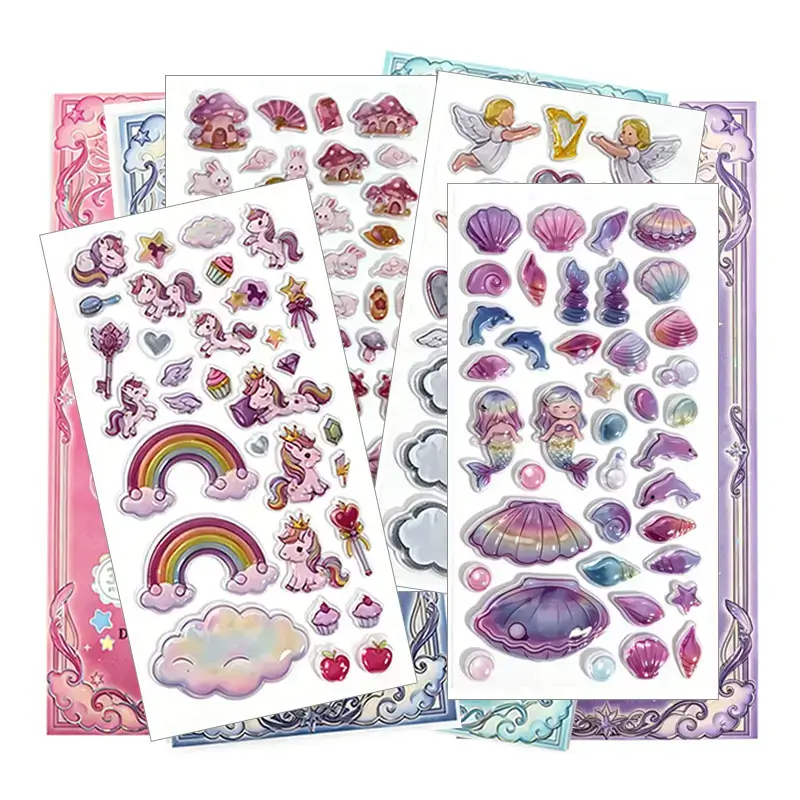 Custom Personalized Cartoon Pop-up Embossed Stickers Stackable Stickers