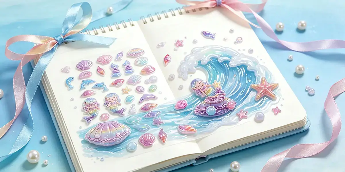 Custom The Little Mermaid Tale 3D Pop-up Embossed Stackable Stickers