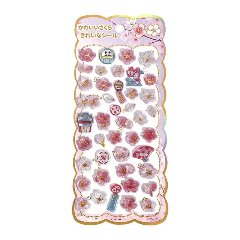 Cartoon floral embossed sticker