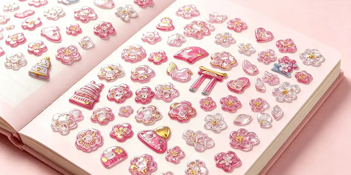 Floral embossed sticker application Floral embossed sticker application