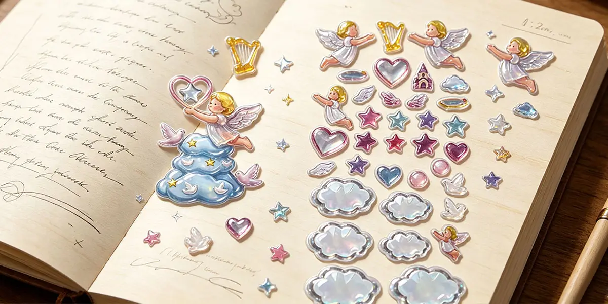 Personalized Angles Embossed Stackable Stickers 