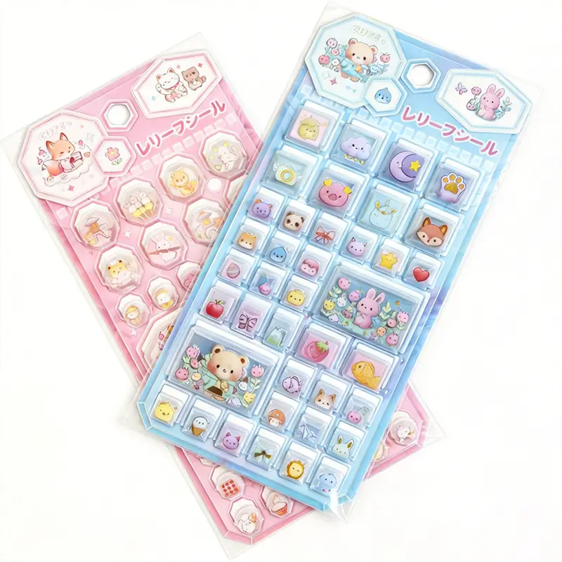 Bulk Custom Square Pop-up Embossed Stickers.webp