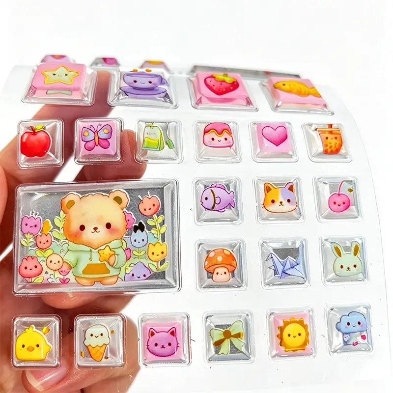 Details of Square Pop-up Embossed Stickers