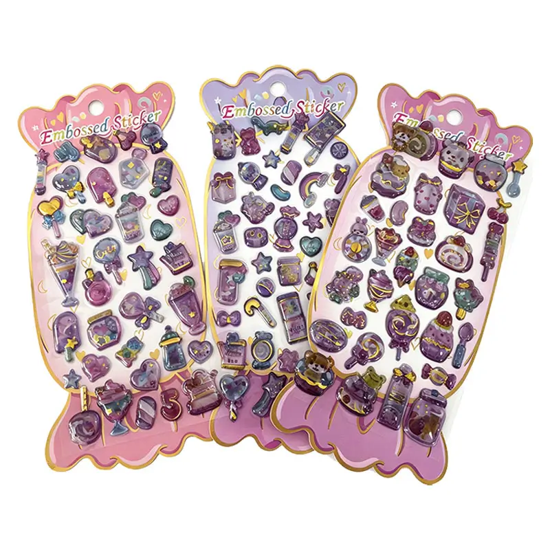 Wholesale Kids Cartoon 3D Crystal Raised Bubble Stickers