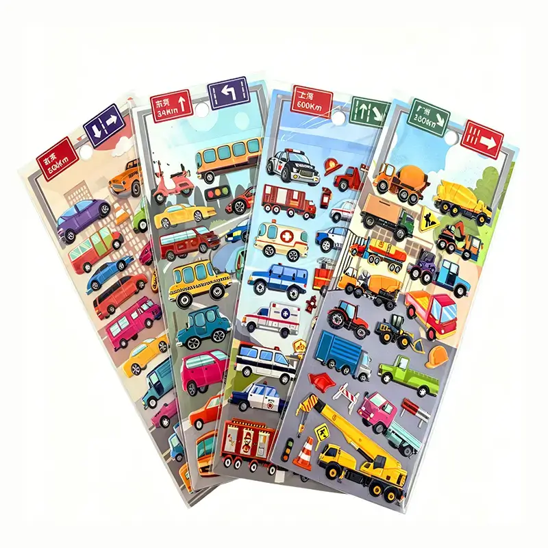 Custom 3D Foam Puffy Vehicle Stickers For Kids