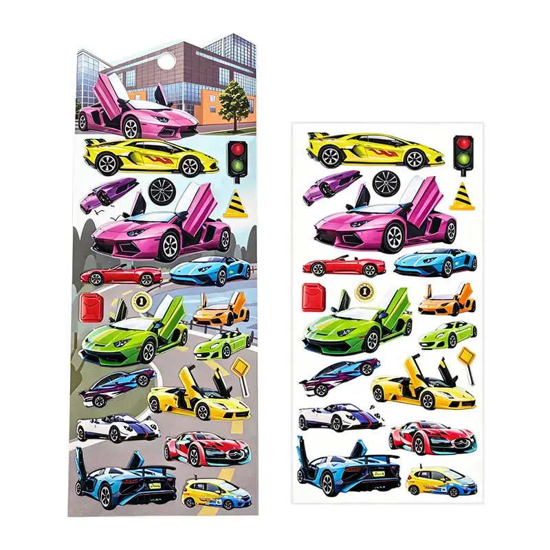 Sport Car Foam Puffy Stickers 2