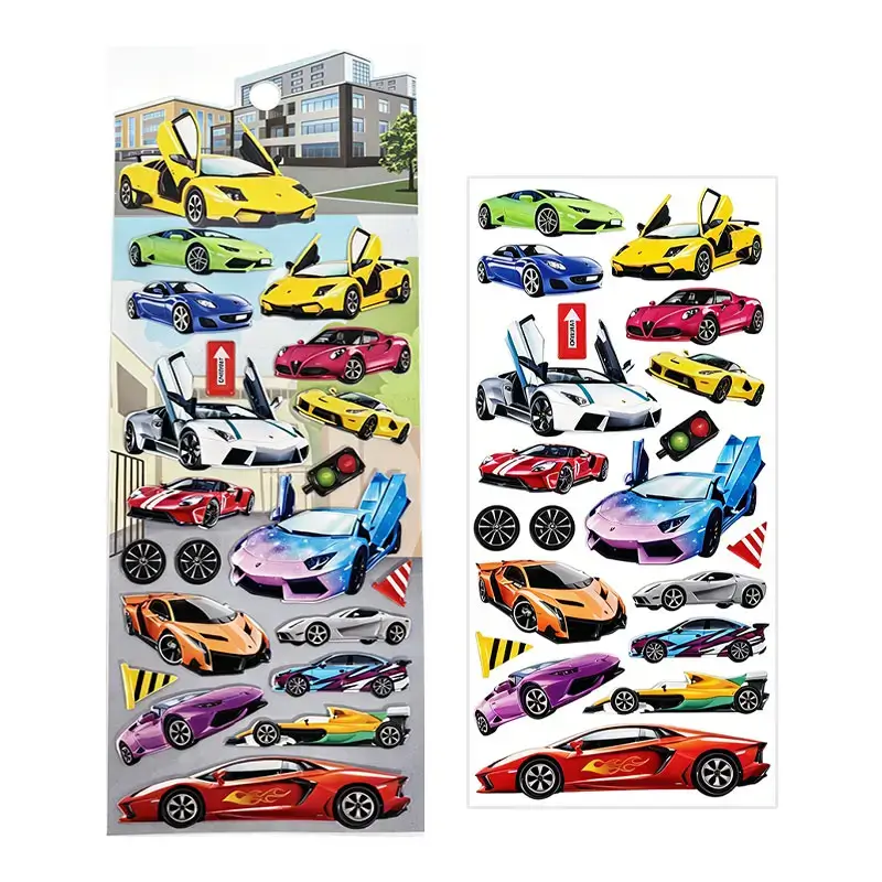 Sport Car Foam Puffy Stickers 3