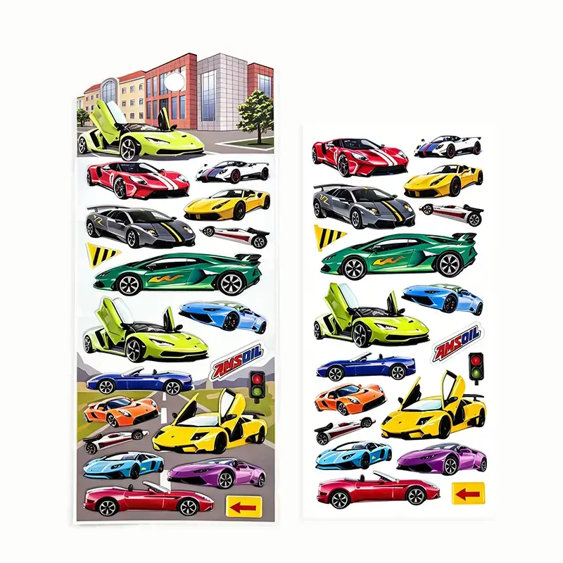Sport Car Foam Puffy Stickers