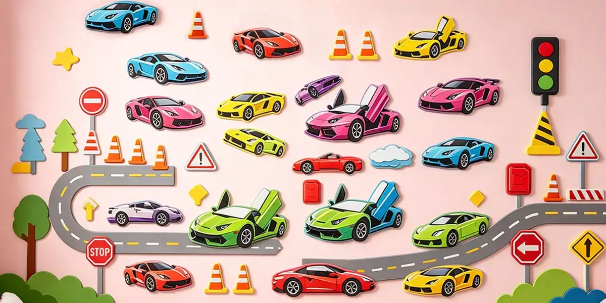 Realistic 3D Supercar Foam Stickers