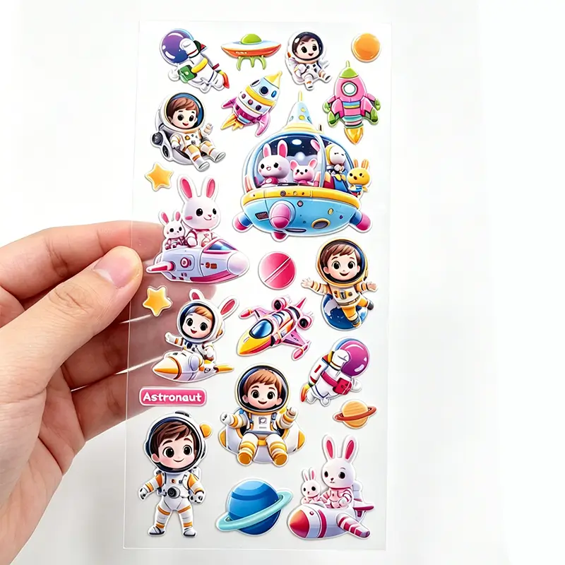 Cartoon Astronaut Space Theme Stickers
