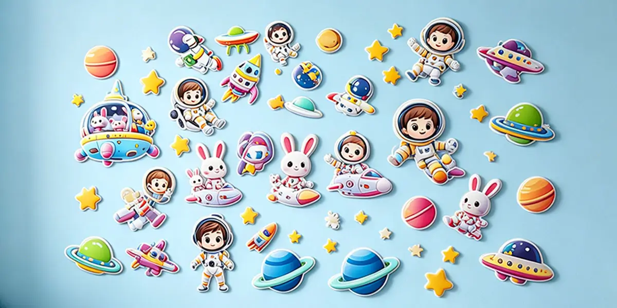 Astronaut Space Theme Foam Puffy Stickers Applications