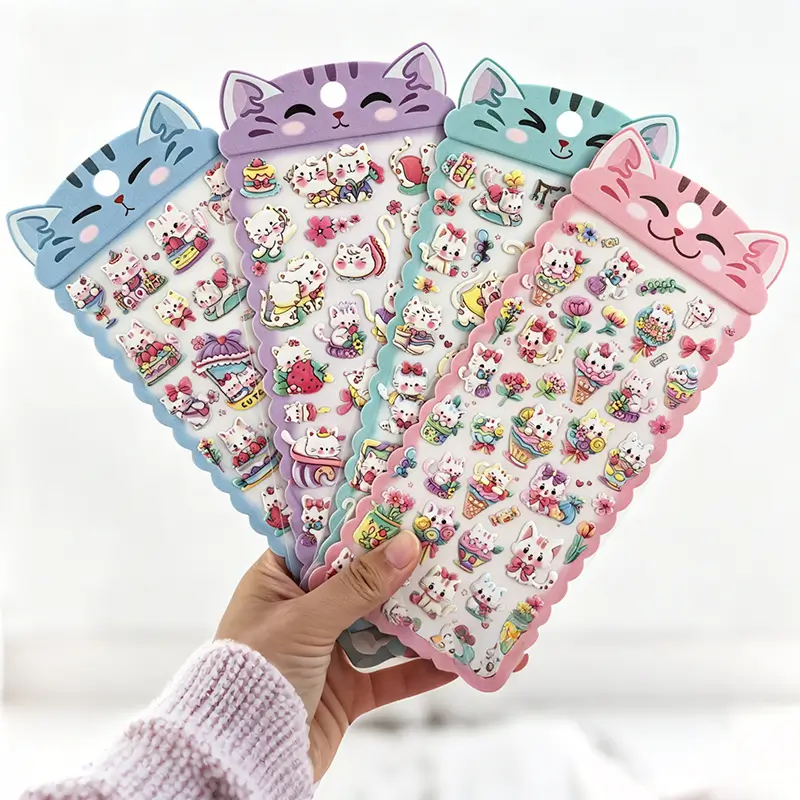 Cartoon Cat Foam Puffy Stickers Cartoon Cat Foam Puffy Stickers
