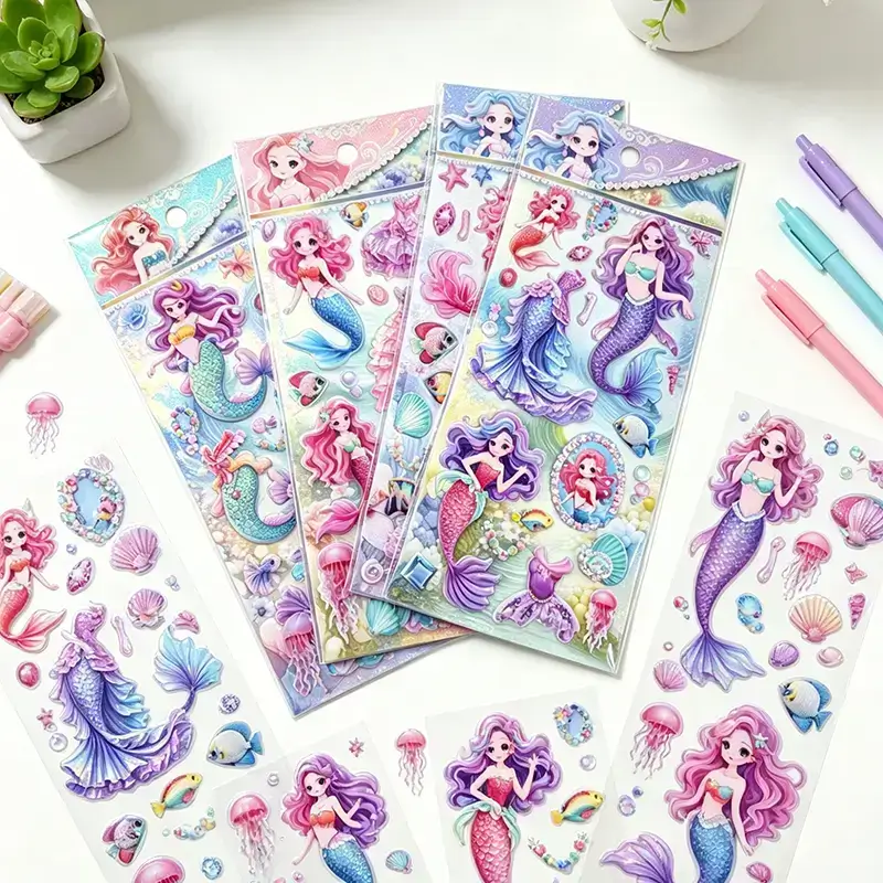 Little Mermaid Puffy Foam Stickers