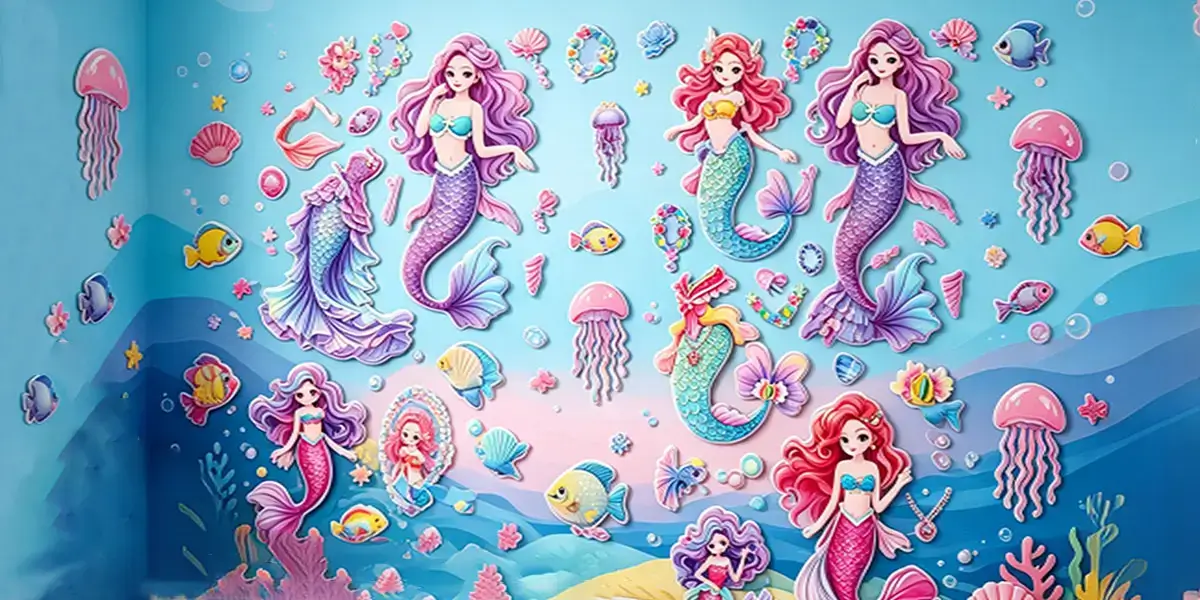 Applications of Little Mermaid Themed 3D Puffy Foam Stickers