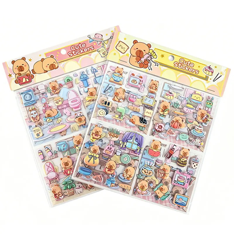 Custom Fully Personalized 3D Puffy Foam Stickers - Capybara Themed Stickers