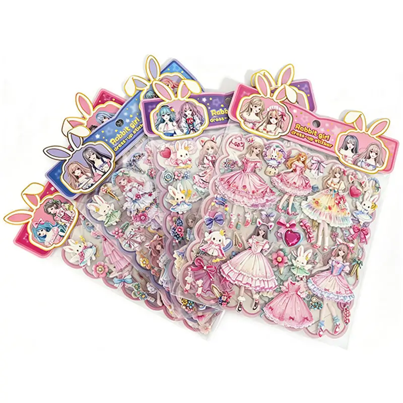 Little Princess Girl 3D Puffy Foam Dress-Up Sticker