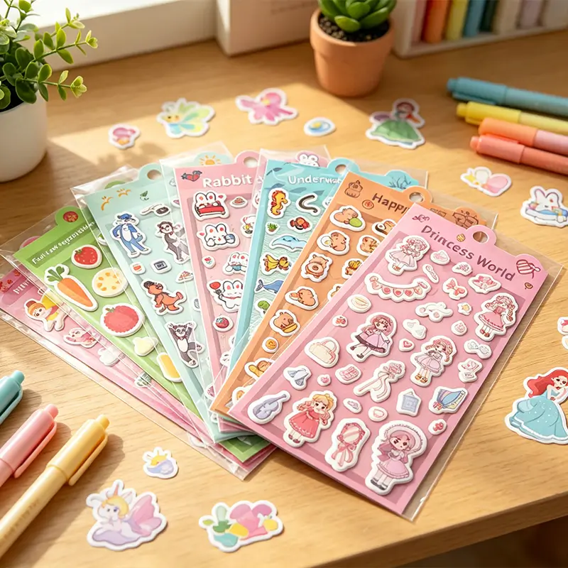 Applications of 7-themed Foam Puffy Stickers