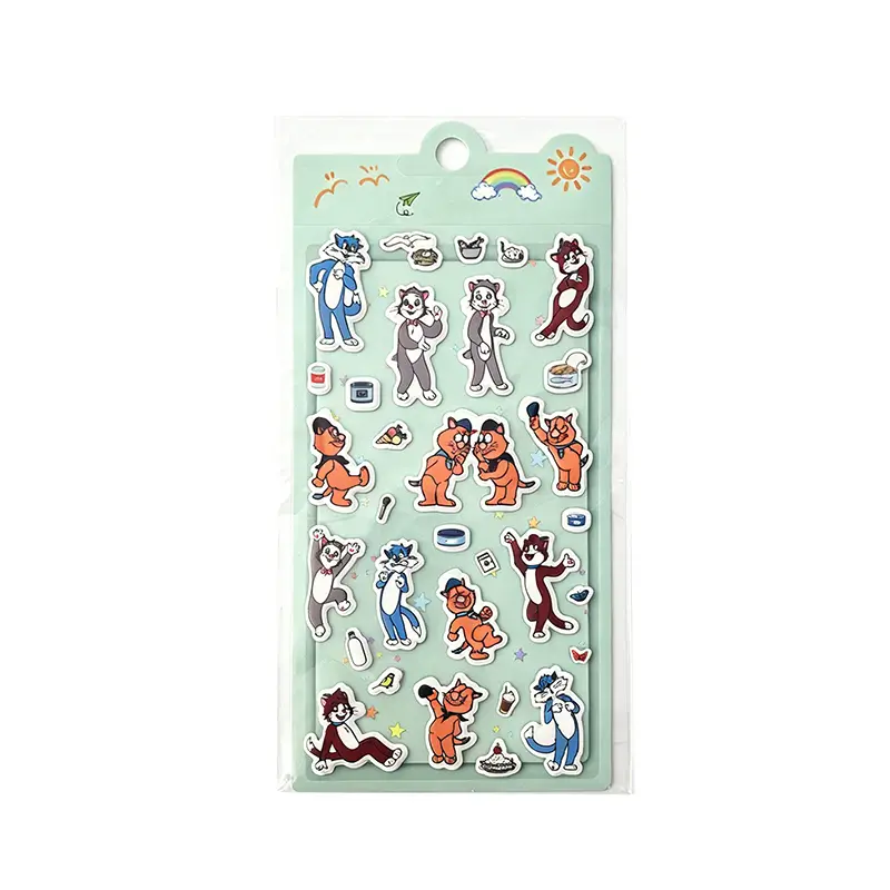 Cartoon Cat Puffy Foam Stickers