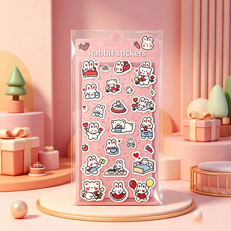 Cartoon Rabbit Foam Puffy Stickers