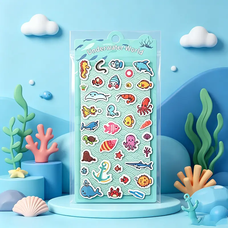 Marine creature foam stickers