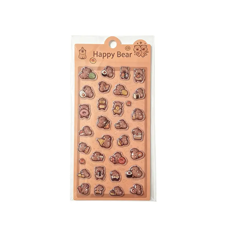 Capybara Crystal Puffy Embossed Stickers