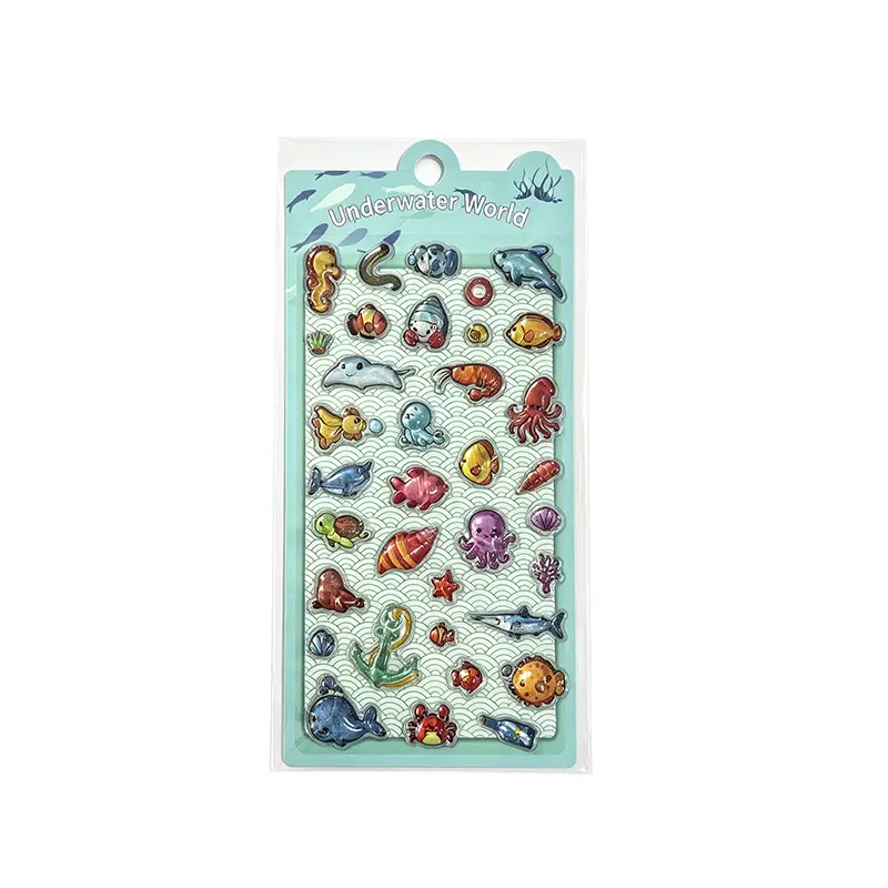 Marine Animals 3D Puffy Crystal Stickers