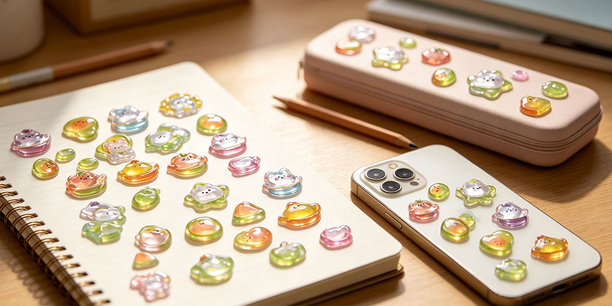 3D Crystal Puffy Raised Embossed Stickers